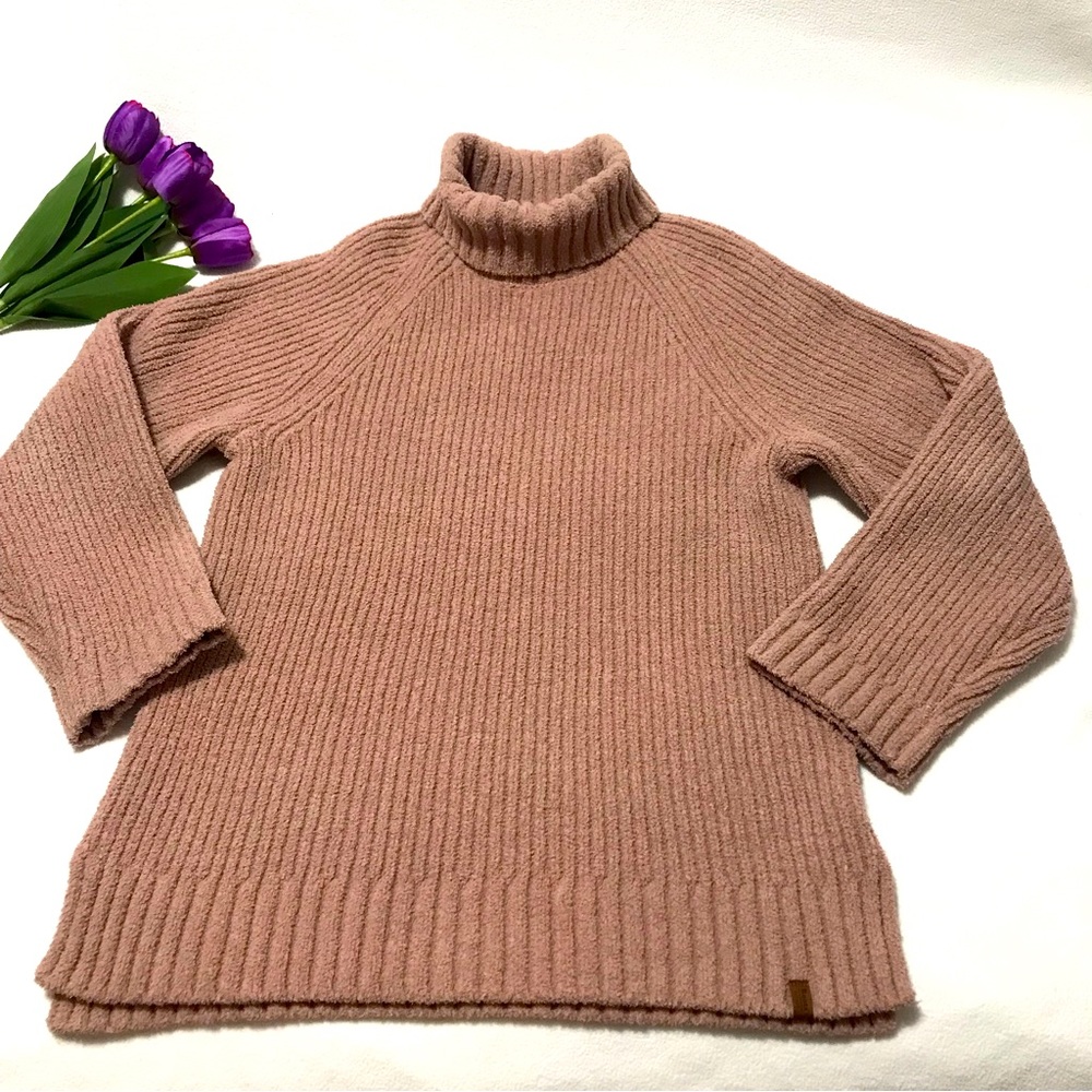 Roots XS oversized knit turtleneck sweater in (salmon) pink
